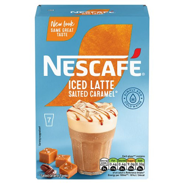 Nescafé Salted Caramel Iced Latte Instant Coffee Sachets x7 101.5g
