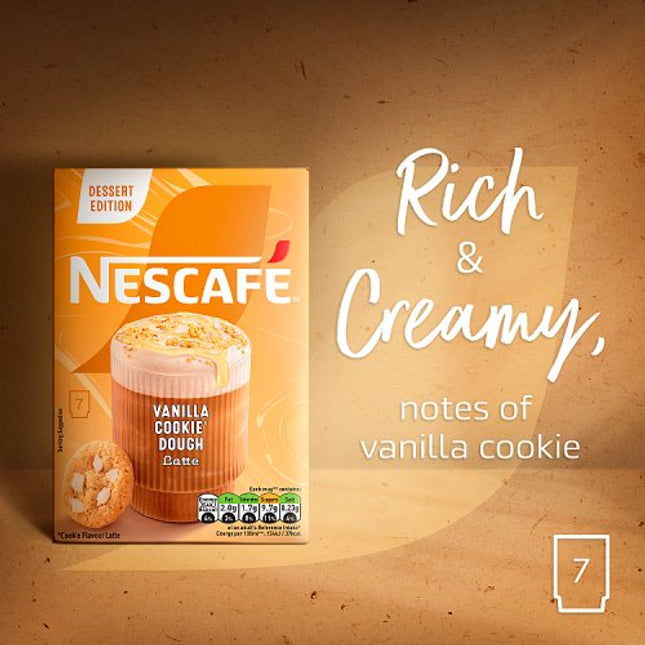 Nescafé Vanilla Cookie Dough Latte Instant Coffee Sachets x7 136.5g