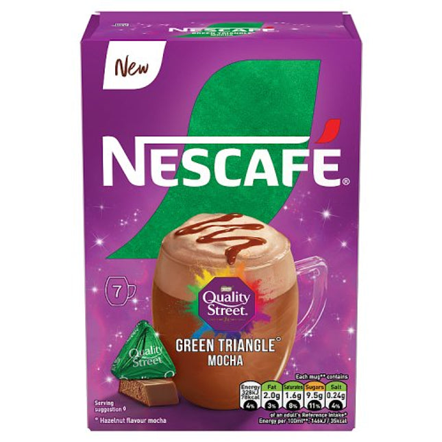 Nescafé Quality Street Green Triangle Hazlenut Mocha Instant Coffee Sachets x7 133g