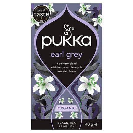 Pukka Organic Earl Grey Black Tea 20 Tea Sachets 40g
