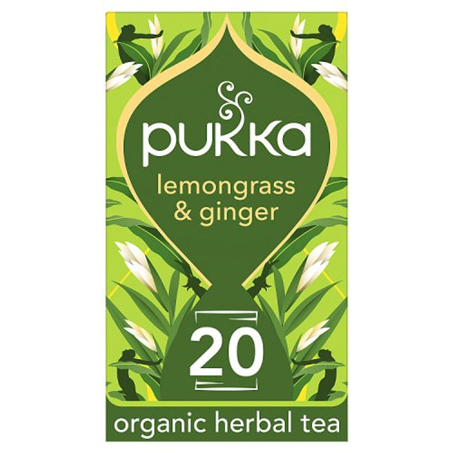 Pukka Organic Lemongrass & Ginger Herbal 20 Tea Sachets 36g