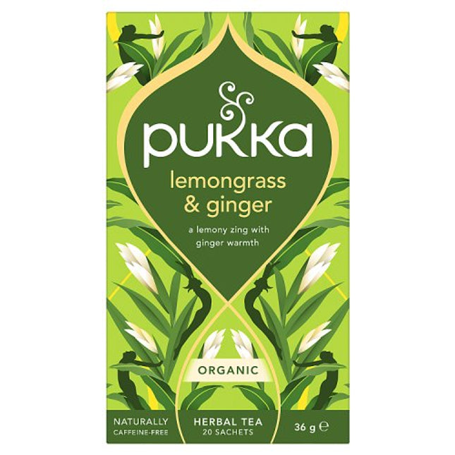 Pukka Organic Lemongrass & Ginger Herbal 20 Tea Sachets 36g