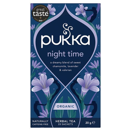 Pukka Organic Night Time Herbal Tea With Chamomile 20 Tea Sachets 20g