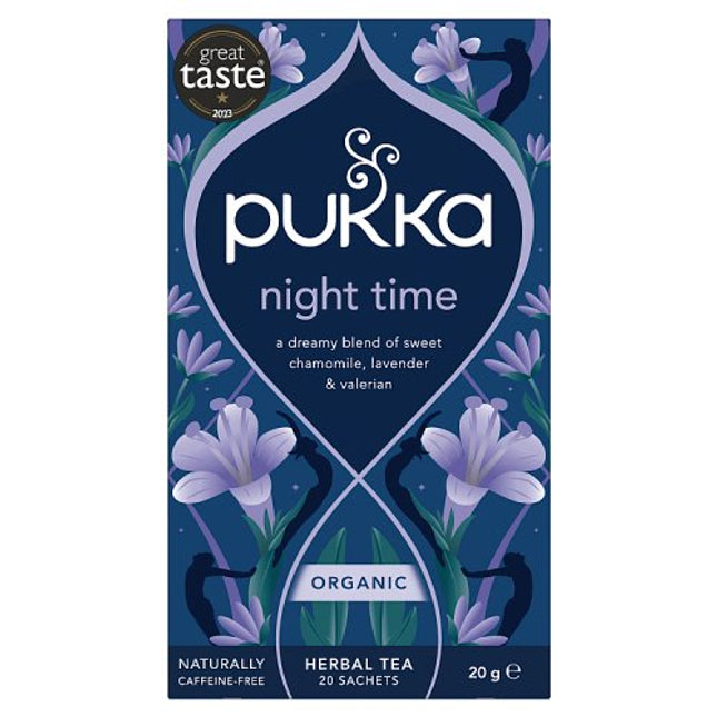 Pukka Organic Night Time Herbal Tea With Chamomile 20 Tea Sachets 20g