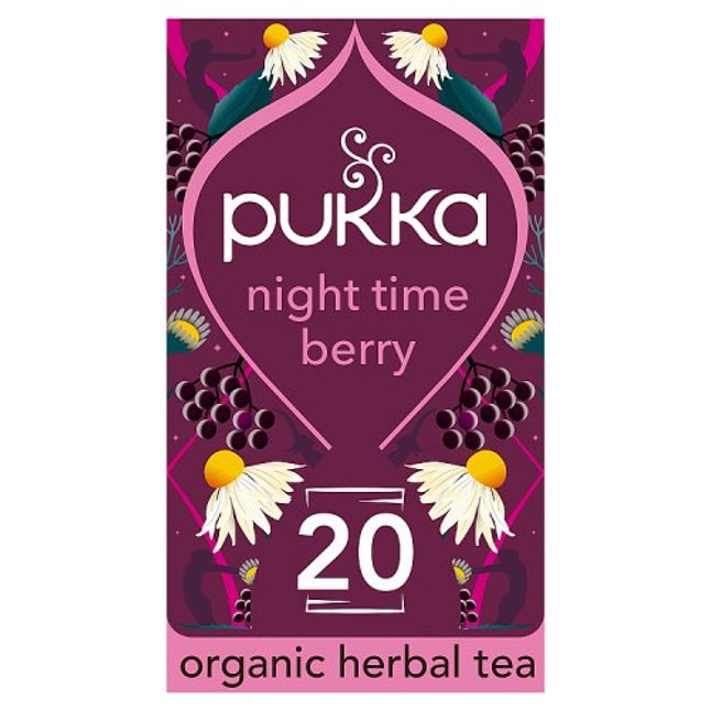 Pukka Organic Night Time Berry Herbal Tea 20 Tea Sachets 36g
