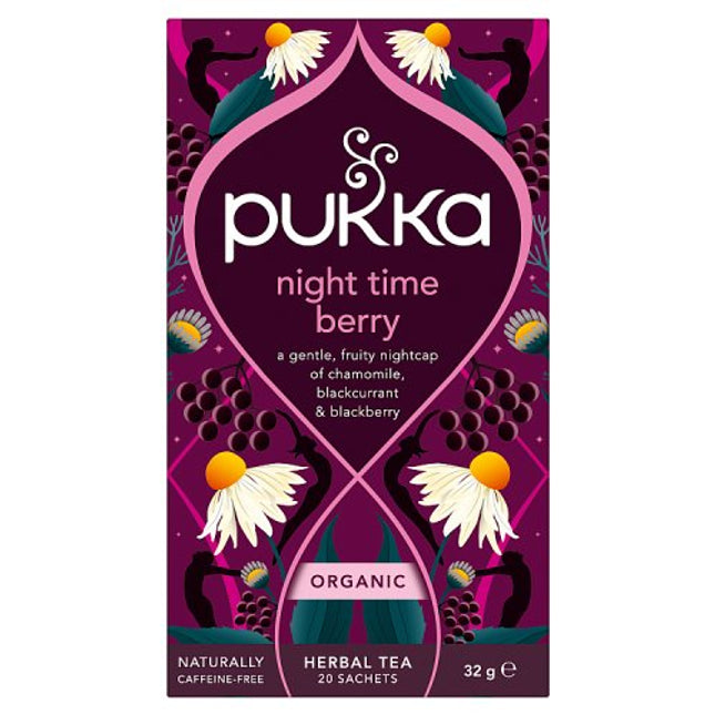 Pukka Organic Night Time Berry Herbal Tea 20 Tea Sachets 36g