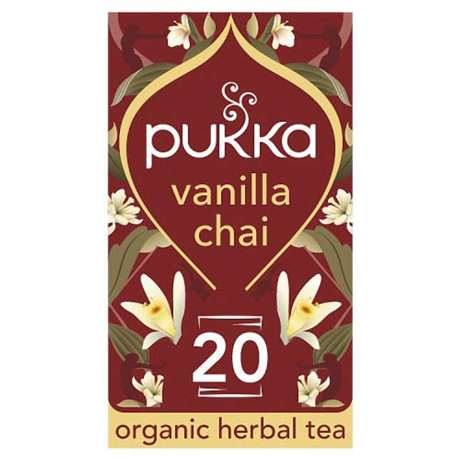 Pukka Organic Vanilla Chai Herbal Tea 20 Tea Sachets 40g