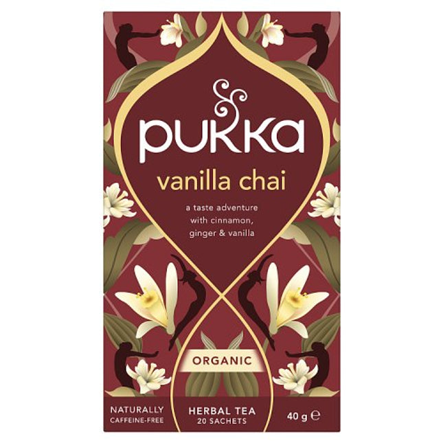 Pukka Organic Vanilla Chai Herbal Tea 20 Tea Sachets 40g