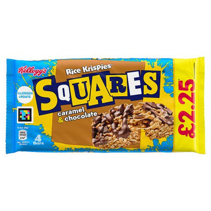 Kelloggs Rice Krispies Squares Caramel & Chocolate 4x36g PMP £2.25