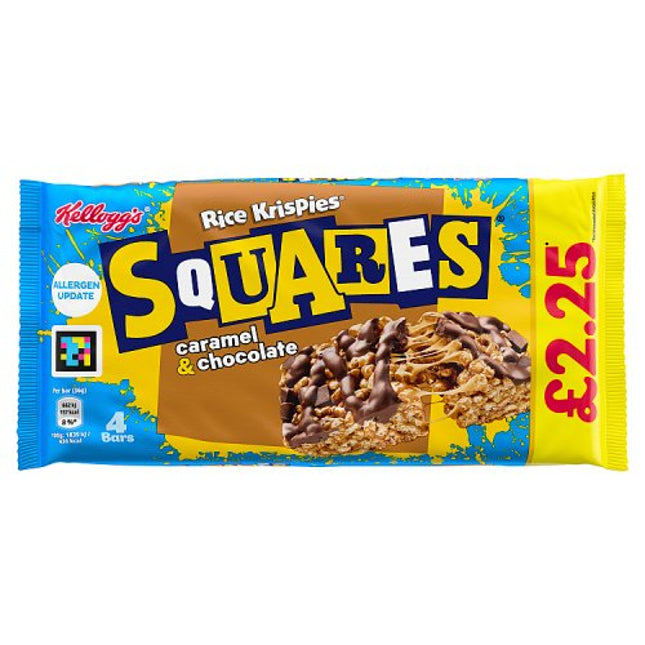 Kelloggs Rice Krispies Squares Caramel & Chocolate 4x36g PMP £2.25