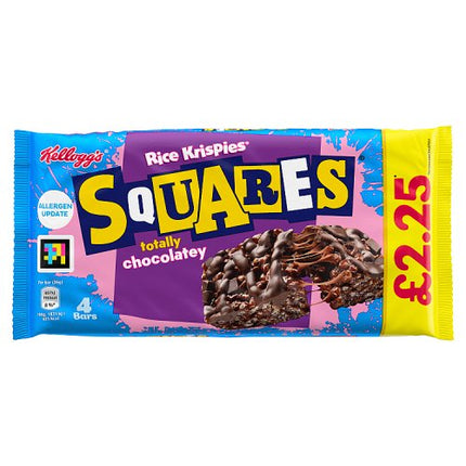 Kelloggs Rice Krispies Squares Delightfully Chocolatey 4x36g PMP £2.25