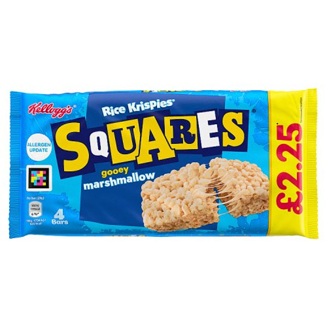 Kelloggs Rice Krispies Squares Marshmallow 4x28g PMP £2.25