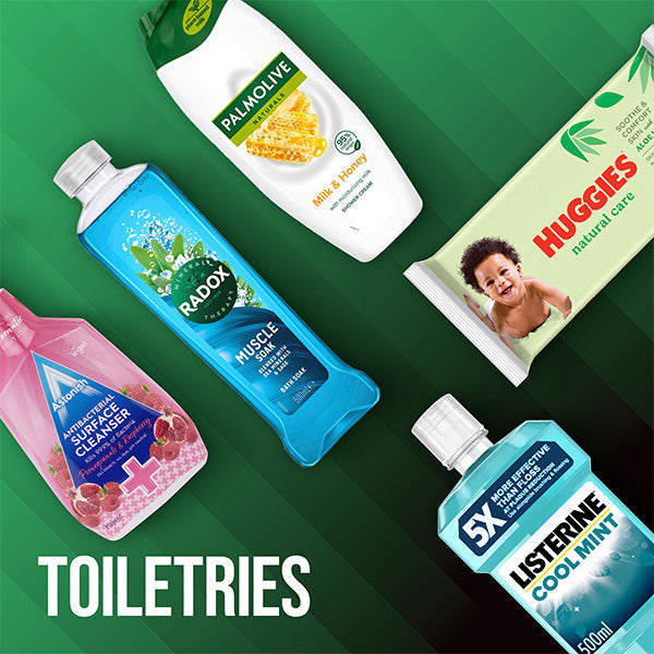 Range of Shampoo, Dental care, baby wipes and toiletries available for wholesale distribution