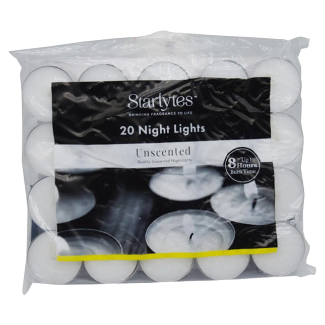 Starlytes Unscented 8 Hour Tea Lights 20pk