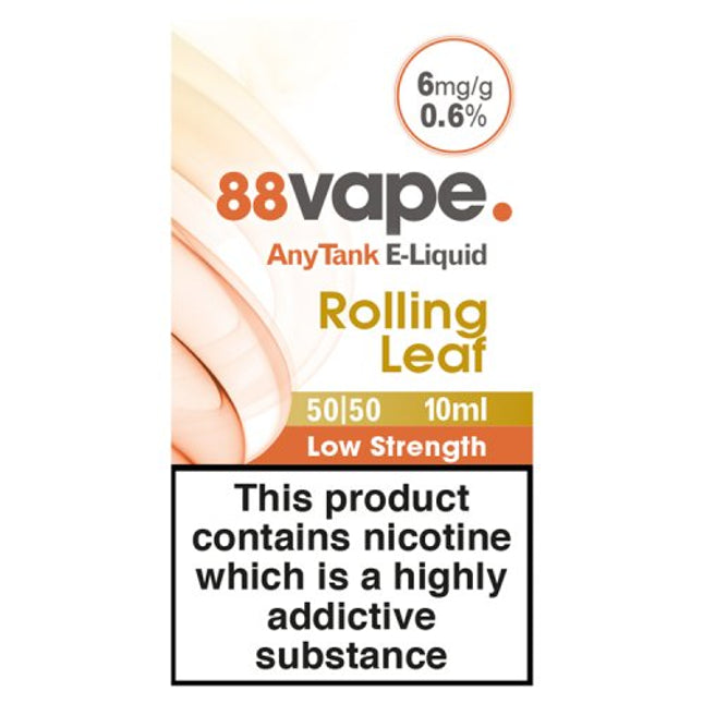 88 Vape Any Tank E-liquid Rolling Leaf 6mg 10ml