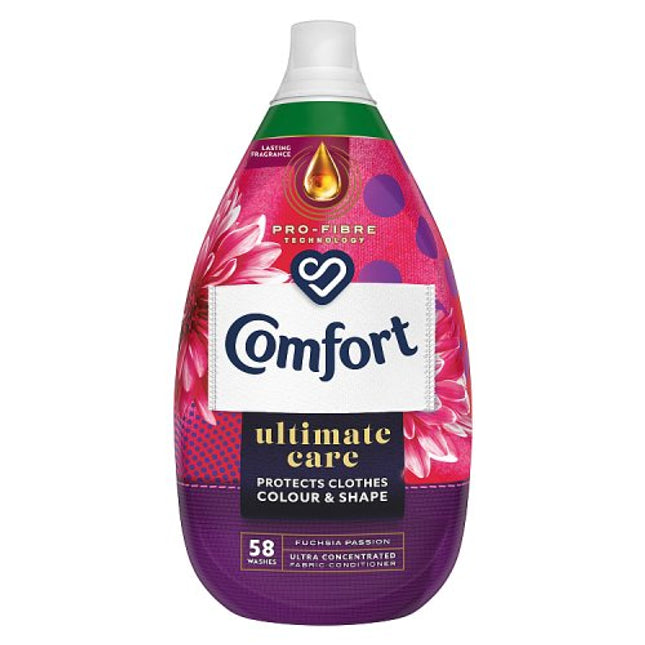 Comfort Ultimate Care 58 Wash Fuchsia Passion Fabric Conditioner 870ml