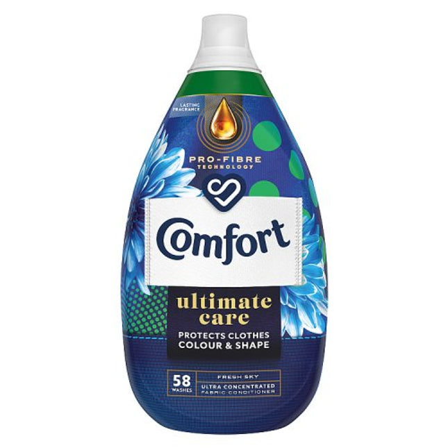 Comfort Ultimate Care 58 Wash Fresh Sky Fabric Conditioner 870ml