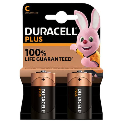 Duracell Plus C Alkaline Batteries x2