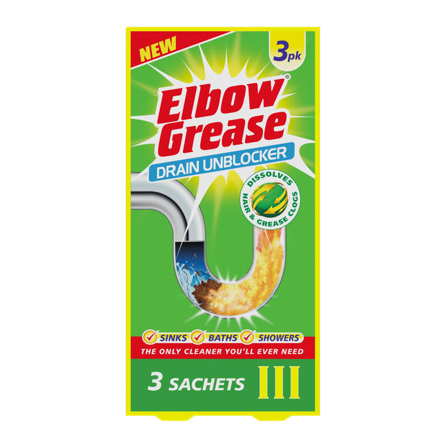 Elbow Grease Drain Unblocker Sachets 3x25g