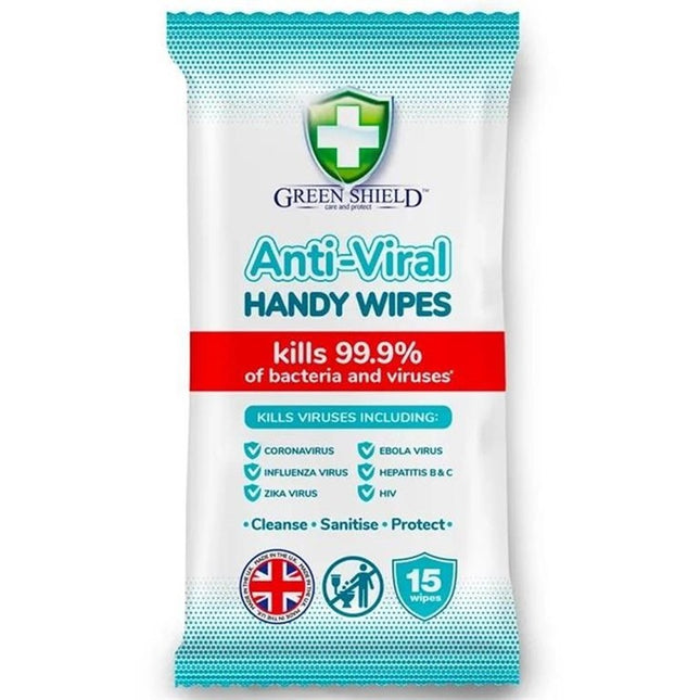 Green Shield Anti-Viral Handy Wipes x15