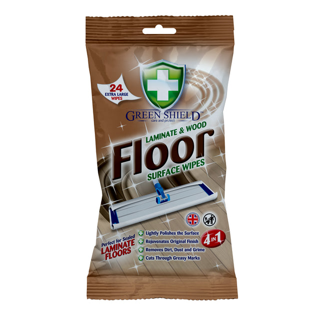 Green Shield XL Laminate & Wood Floor Wipes x24