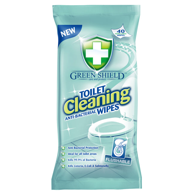 Green Shield Anti-Bacterial Toilet Cleaning Wipes x40
