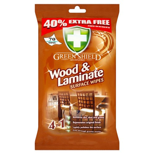 Green Shield Wood & Laminate Surface Wipes x70