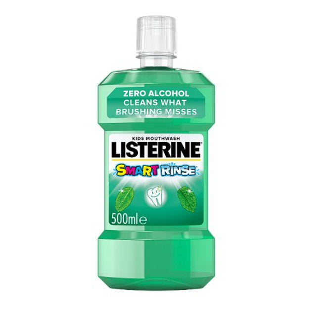 Listerine Smart Rinse Mild Mint Mouthwash for Kids 6+ 500ml