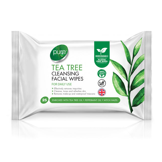 Pure Tea Tree Cleansing Facial Wipes x25