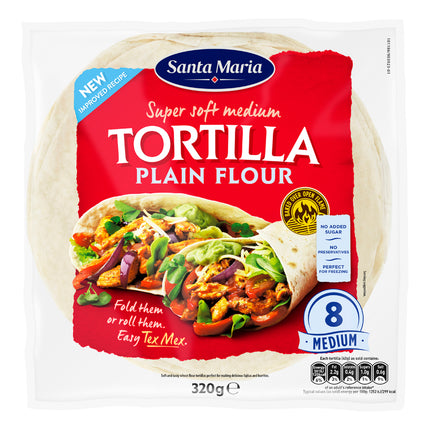 Santa Maria 8 x 8in Plain FlourTortillas 320g