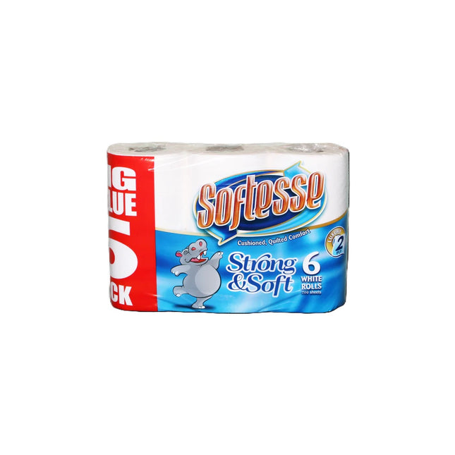 Softesse White Toilet Tissue 2ply 6 Rolls