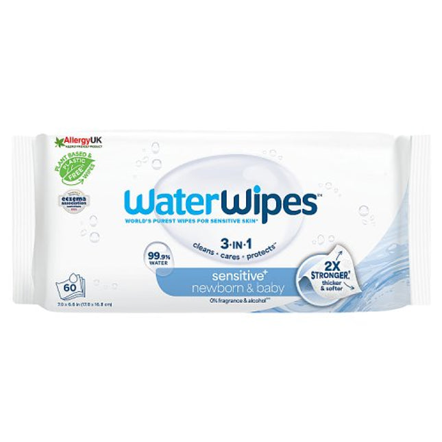 WaterWipes Sensitive Biodegradable Baby Wipes x60