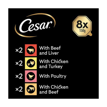 Cesar Classics Terrine Dog Food Trays Mixed in Loaf 8x150g