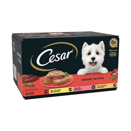 Cesar Classics Terrine Dog Food Trays Mixed in Loaf 8x150g