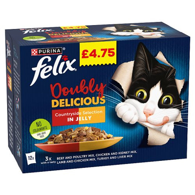 Felix Doubly Delicious Countryside Selection Wet Cat Food 12x85g £4.75