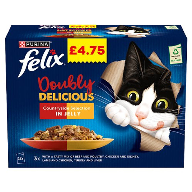 Felix Doubly Delicious Countryside Selection Wet Cat Food 12x85g £4.75