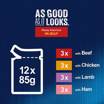 FELIX As Good As it Looks Meaty Selection in Jelly Wet Cat Food 12x85g £4.75