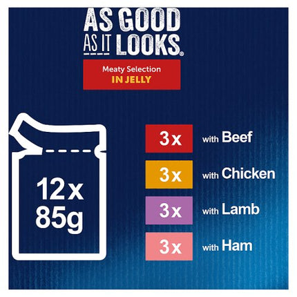 FELIX As Good As it Looks Meaty Selection in Jelly Wet Cat Food 12x85g £4.75