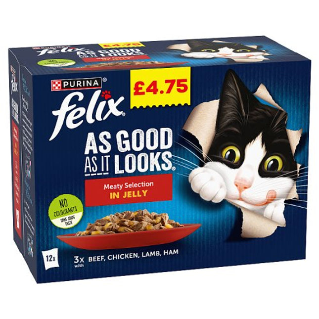 FELIX As Good As it Looks Meaty Selection in Jelly Wet Cat Food 12x85g £4.75