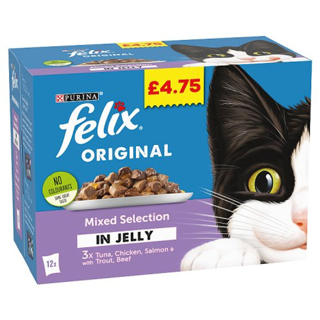 Felix Original Mixed Selection in Jelly Wet Cat Food 12x100g £4.75