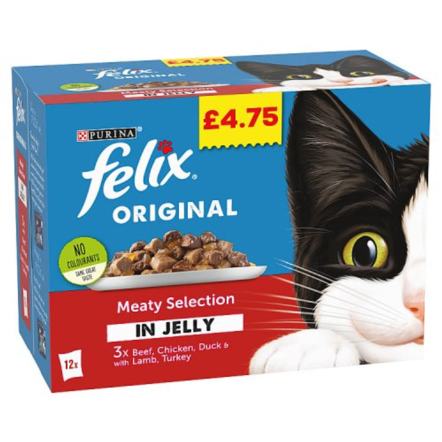 Felix Original Meaty Selection in Jelly Wet Cat Food 12x100g £4.75