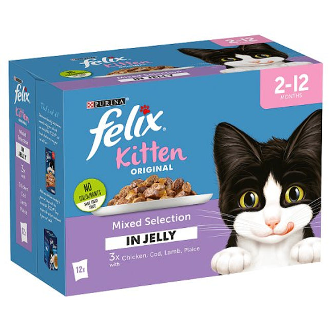 Felix Kitten Original Mixed Selection in Jelly 2-12 Months Wet Cat Food 12x100g