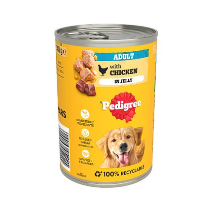 Pedigree Adult Dog Food Tin Chicken Chunks in Jelly 385g
