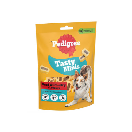PEDIGREE Tasty Minis Dog Treats Chewy Slices with Beef & Poultry 155g