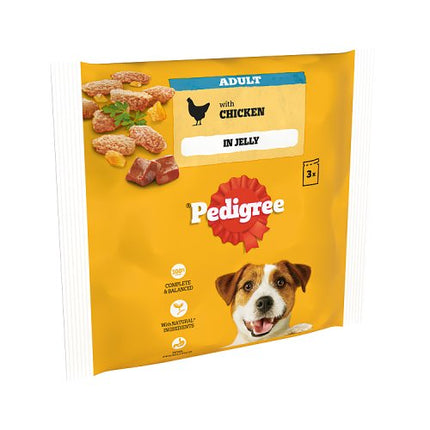 Pedigree Adult Dog Food Pouches Chicken in Jelly 3x100g