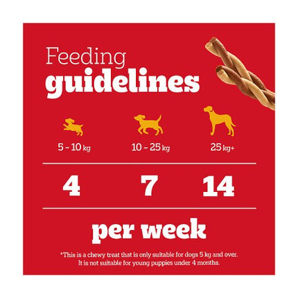 Pedigree Rodeo Beef Dog Treats x4 Sticks 70g
