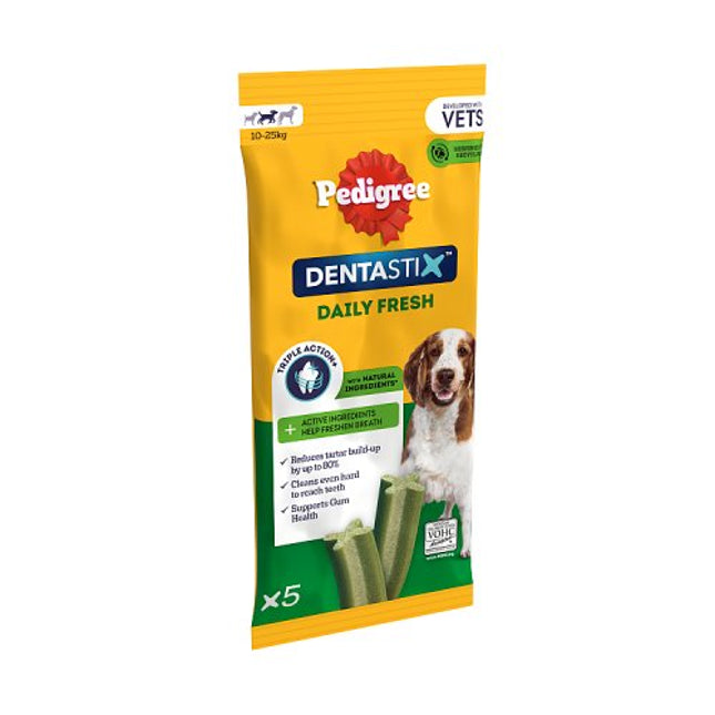 PEDIGREE Dentastix Fresh Daily Dental Chews Medium Dog 5 Sticks