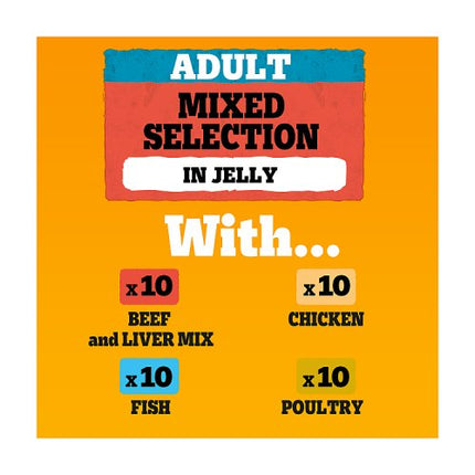 PEDIGREE Adult Dog Pouches Mixed Selection in Jelly 40x100g Mega Pack