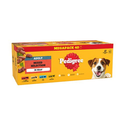PEDIGREE Adult Dog Pouches Mixed Selection in Jelly 40x100g Mega Pack