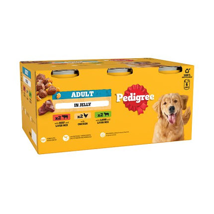 Pedigree Adult Dog Food Mixed Selection Chunks in Jelly 6x385g